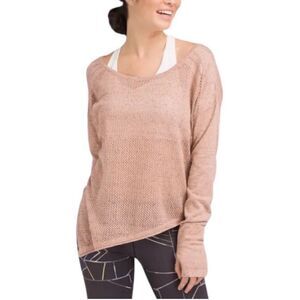 prana Rosabella Champagne Pink Sweater Size M